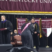 4Corbin graduate Aliza Sizemore shakes hands with Dean Kappeler 12-16-16