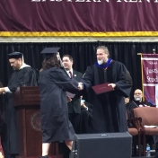 6Danville campus graduate Melinda Holtzclaw accepts her diploma from Dr. Kraska,