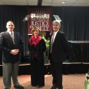 CJS Regional Campus Instructors James David Lawson, Carla Lawson, and Stephen Kappeler at the CJS Annual Dinner 3-11-2015
