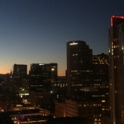 Denver skyline at night