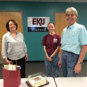 EKU-Hazard Carolyn Williams, Student Worker Celebrating Carolyn Service fall 2013 - spring 2015 with Mr. Stephen Kappeler and Mrs. Jeannie Trumbo 5-5-2015