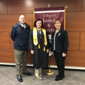 Fall 2018 Whitesburg Site graduate Destiny Hall with RC&S CJ Lecturers David and