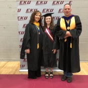 Spring 2019 EKU Manchester Campus Graduate Tracey Hubbard with CJ Lecturers Carl